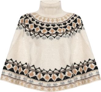 Munthe Verst Poncho - Dames - Ponchos - Beige - L - Wol - Jassen