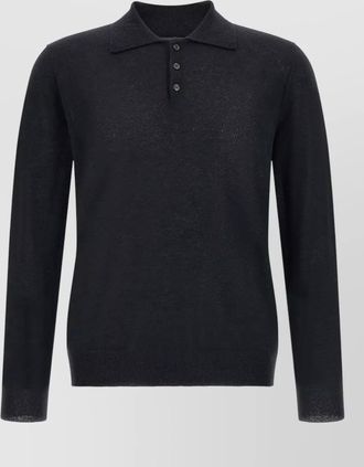 Zanone cashmere fine-knit long-sleeve polo shirt