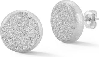 Sphera Milano Pav&eacute; Stud Earrings in Silver at Nordstrom Rack