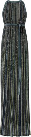 Missoni Long Striped Knit Dress With Sequins