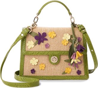 Brahmin Small Hallie Top Handle Bag in Green Multi at Nordstrom
