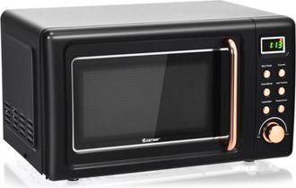 Costway 700W Retro Countertop Microwave Oven with 5 Micro Power and Auto Cooking Function-Green