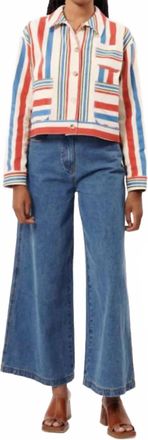 FRNCH Classic Americana Stripe Jacket In White