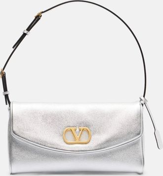 Valentino Garavani DeVain Small metallic leather shoulder bag