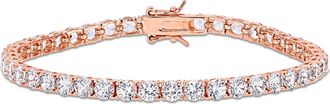 Mimi & Max 14 1/4ct TGW Created White Sapphire Tennis Bracelet in Rose Silver