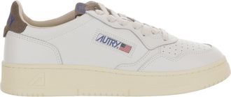 Autry Low-Top Leather Sneakers With Suede Heel Tab And Logo Details