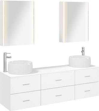 vidaXL Juego De Muebles De Ba&ntilde;o 5 Uds. Blanco Vidaxl
