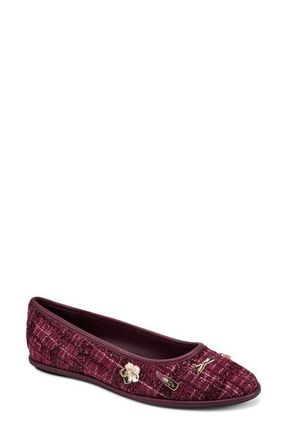 Karl Lagerfeld Vadelle Tweed Ballet Flat in Burgundy at Nordstrom, Size 9.5