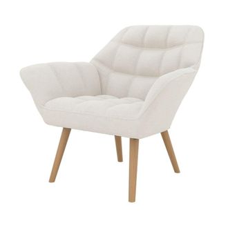 Rendez-Vous D&eacute;co Sill&oacute;n de tela boucl&eacute; blanca