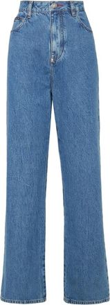 Philipp Plein Denim Loose Fit Iconic Plein - Dames - Regular Fit Jeans - Blauw - W28 - Denim - Jeans