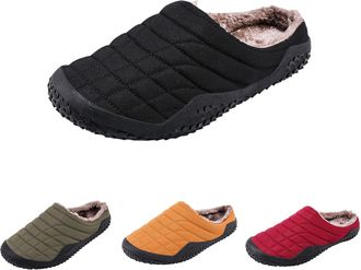 Generic Mens Slip-On Slippers Comfy Handmade Stitch Microsuede Slip-On House Shoes Comfy House Shoes Soft Ankle with Anti-Slip with Faux Indoor Outdoor Comfor