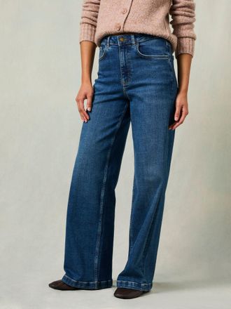 Fat Face FatFace Welling Indigo Blue Petite Wide leg Jeans