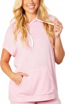French Kyss Hooded Tunic Top In Pink