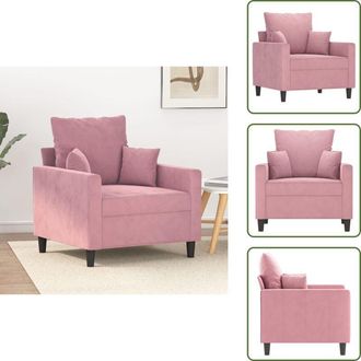 vidaXL The Living Store Poltrona Rosa 60 cm Velluto - Seduta in velluto