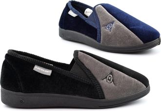 Generic Mens Memory Foam Slippers Size 6 Boys Slippers Size 13 Winston Carpet Slipper Mens Slip On Washable Slipper Slip Ons Sizes 6-13 Navy/Black 10 UK