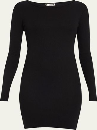 &Eacute;terne Long-Sleeve Crewneck Knit Mini Dress