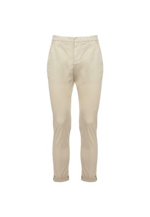 Dondup Warm Beige Gaubert Slim Fit Stretch Cotton Trousers