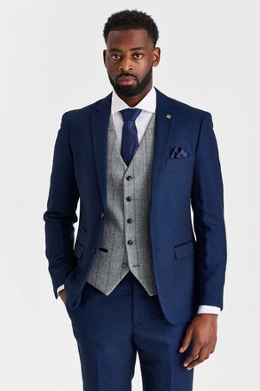 PAUL ANDREW 3 Piece Suit with Contrast Check Tweed Waistcoat