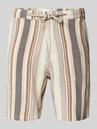 Selected Regular Fit Bermudas mit Strukturmuster Modell BRODY in Hellbraun, Gr&ouml;&szlig;e XL
