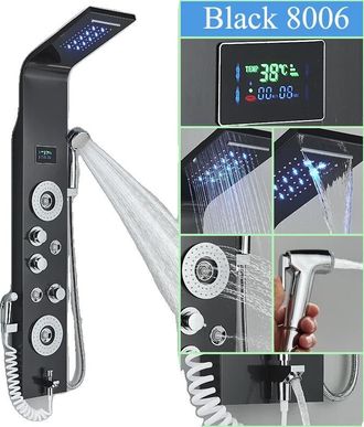 OEM Panel De Ducha Led Con Indicador De Temperatura, 6 Modos De Chorros De Lluvia Y Masaje, Cabezal De Ducha De Alta Presi&oacute;n, Experiencia De Spa De Lujo E