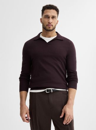 Le 31 Mens Johnny collar minimalist sweater