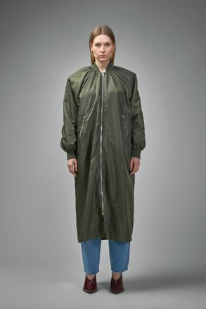 Frenken Reward Long Nylon Bomber Jacket Coat