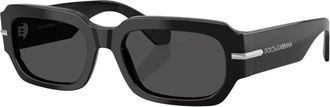Dolce & Gabbana Rechthoekige Zonnebril - Heren - Zonnebrillen - Zwart - 54 MM - Nylon - Accessoires