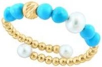 Effy Turquoise & Freshwater Pearl Ring in Blue at Nordstrom Rack, Size 7