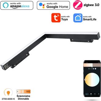 OEM Foco Lineal Led De &Aacute;ngulo Horizontal Wifi Zigbee Ultron 16w Para Rieles Magn&eacute;ticos Smart Track 48vdc 3000-5000k Regulable