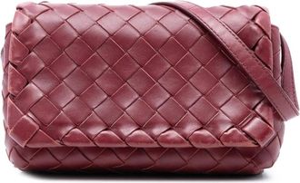 Bottega Veneta Pre-owned Cross Body Bags, female, Red, Size: ONE SIZE Pre-owned Woven Leather Shoulder Bag