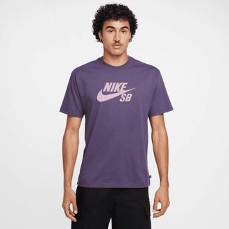 Nike Logo Crewneck T-Shirt In Dark Raisin