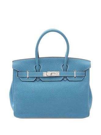 Herm&egrave;s 2004 HERMES Birkin 30 Togo leather leather Togo leather Blue Blue jean Used Women handbag