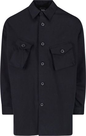Yohji Yamamoto Black Structured Flap Pockets Shirt