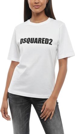 Dsquared2 White Logo Crew Neck T-Shirt