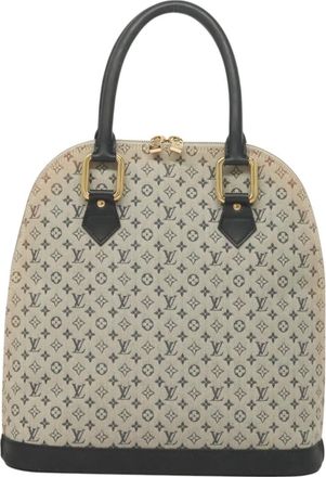 Louis Vuitton Alma Grey Canvas Handbag (Pre-Owned)