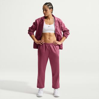 Nike Womens Studio Fleece Sport Therma-FIT Mid-Rise Pants in Red | IO0437-654