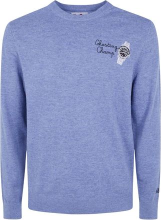 MC2 Saint Barth Heron Light Embry Crew Neck Light Sweater - Heren - Ronde hals truien - Blauw - XL - Wol - Truien & Vesten