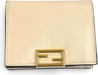 Fendi Beige Leather Wallet (Bi-Fold) (Pre-Owned)