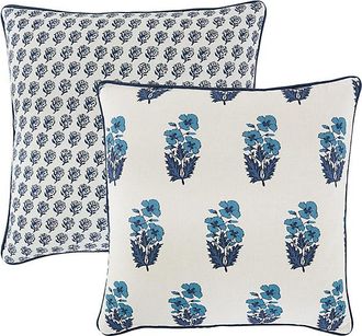 Ballard Designs Leila Block Print Pillow Cover - Woodrose 20 x 20 - Ballard Designs