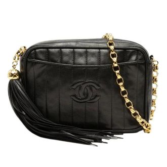 Chanel Pre-owned Leather chanel-bags - Dames - Pre-owned - Zwart - Maat: ONE Size Leer