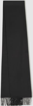 Reiss Meyer Scarf Silk Fringed, Black Size: One Size