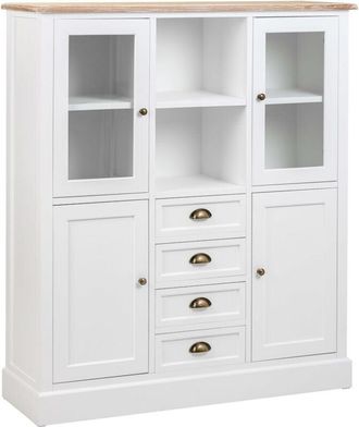 Wanderlust Deco Wanderlust Deco - Vitrina de madera blanca 115x35x130.5