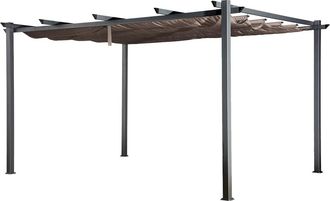 Happy Garden Pérgola autoportante 3 × 4m CASSIS taupe - estructura de aluminio