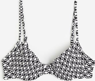 H&M Unwattiertes Bikinitop - Schwarz/Gemustert