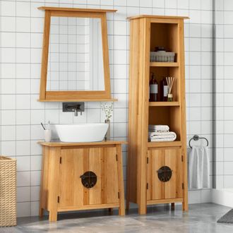 vidaXL Vidaxl - Conjunto De Muebles De Ba&ntilde;o 2 Piezas Madera Maciza De Pino