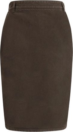 Saint Laurent Katoenen midi-rok - Bruin
