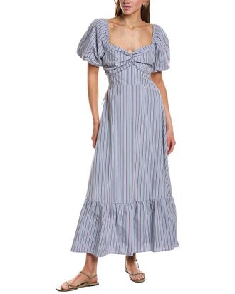English Factory Striped Tie Back Maxi Dress