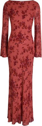 Reformation floral long-sleeve maxi dress - Red