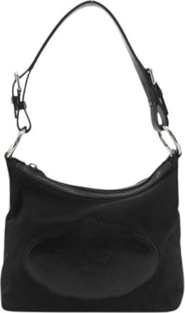 Prada Pre-owned Vintage Nylon Schoudertas - Dames - Vintage Schoudertas - Zwart - ONE Size - Nylon - Vintage