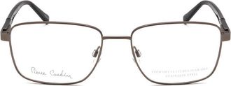 Pierre Cardin Mens Silver Tone Rectangular Eyeglass Frames P.C. 6873